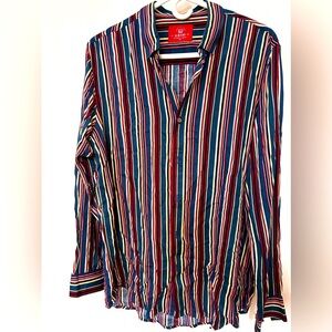 Demand Button Striped Shirt